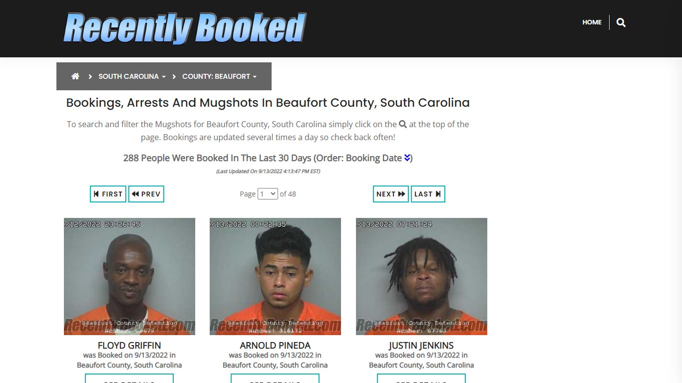 Bookings, Arrests and Mugshots in Beaufort County, South Carolina